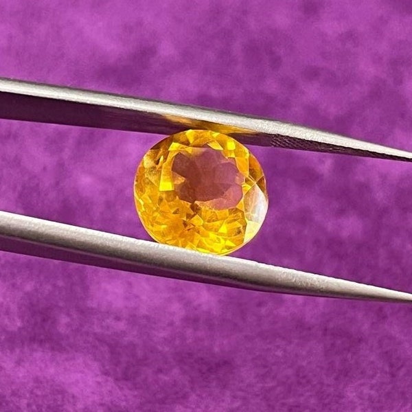 Natural Citrine, Round Brilliant Cut, Yellow Citrine Loose Gemstone , November Birthstone, 9mm to 11mm For Jewelry Making