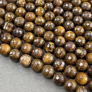 Superior Quality, Natural Round Faceted Bronzite Beads, Bronzite with Highly Polished, Smooth, Shiny Surface for Jewelry Making 5mm to 10mm