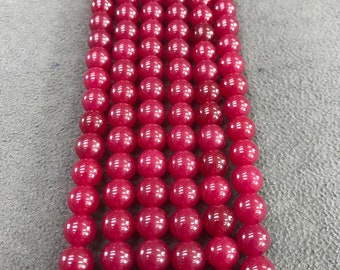 Superior Quality , Natural Round Ruby Corundum , Loose Beads with Highly Polished, Smooth, Shiny Surface for Jewelry Making 5mm, 6mm , 8mm