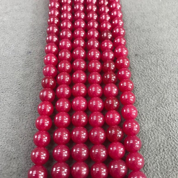 Superior Quality , Natural Round Ruby Corundum , Loose Beads with Highly Polished, Smooth, Shiny Surface for Jewelry Making 5mm, 6mm , 8mm