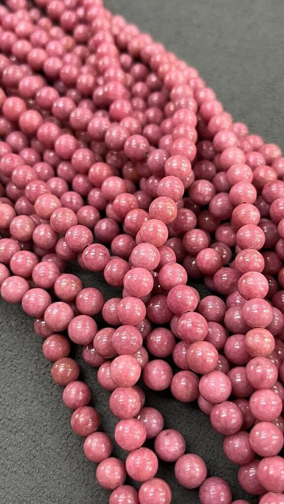Superior Quality, Natural Rose Pink Rhodonite Loose Beads, Pink Rhodonite Beads with Highly Polished ,Smooth, Shiny Surface  4 mm to 8 mm