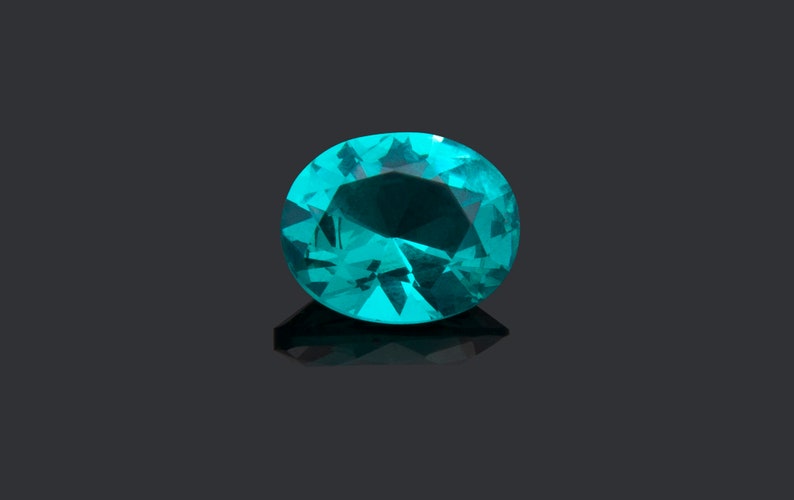 Oval Brilliant Cut Green Paraiba Nano Crystal, Lab-Grown Gemstone, Heat-Resistant Paraiba 4x6mm–15x20mm image 1