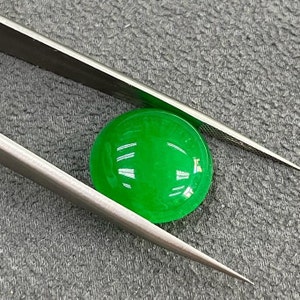 Cabujón redondo de jade verde (teñido), piedra preciosa natural suelta, jade verde (teñido), piedra pulida de 8 mm a 25 mm para la fabricación de joyas