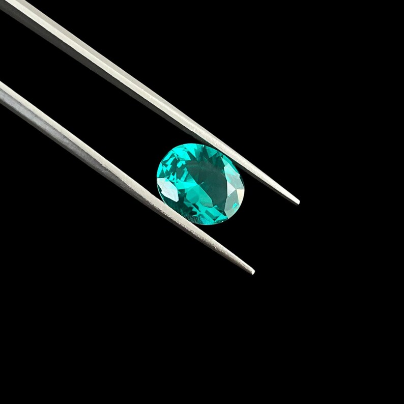 Oval Brilliant Cut Green Paraiba Nano Crystal, Lab-Grown Gemstone, Heat-Resistant Paraiba 4x6mm–15x20mm image 11