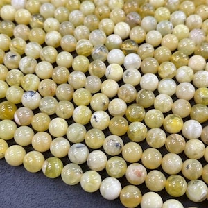 Superior Quality, Round Yellow Opal Beads , Yellow Opal Beads, Opal Beads with Highly Polished ,Smooth, Shiny Surface for Jewelry Making 8mm