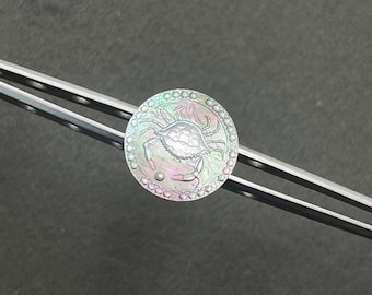 12 Zodiac Sign Mother of Pearl Zodiac Sign Stone, Handmade Horoscope Jewelry Making 20mm, Delicate Carvings for Astrology Lovers, Zodiac
