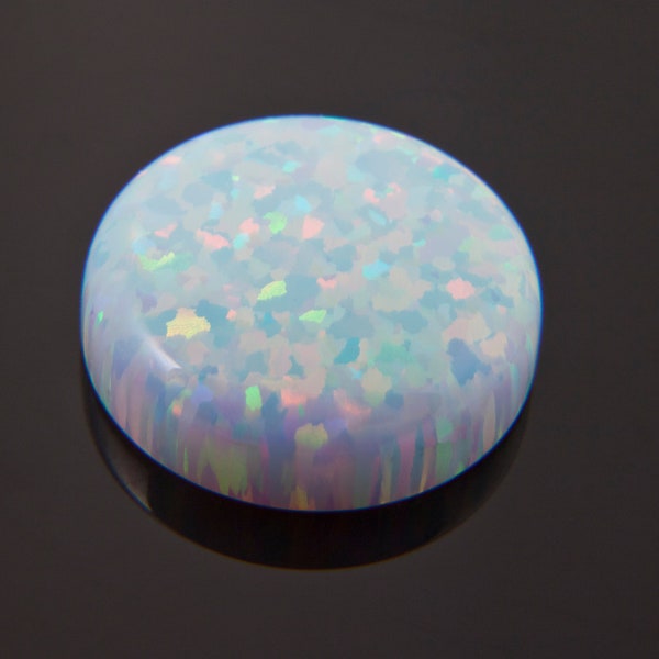 Lab-Grown Round Shape White Opal Gemstone, Amazing Quality, Round Opal Cabochon ,3mm to 14mm, Birthstone Jewelry