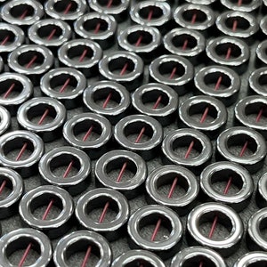 Superior Quality, Natural Hematite Round Hole beads with Highly Polished, Smooth, Shiny for Jewelry Making 12mm.