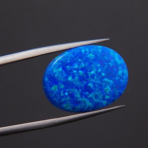 Lab-Grown Oval Shape Blue Opal Gemstone, Amazing Quality, Oval Opal Cabochon, 3x5mm to 22x30mm, Birthstone Jewelry