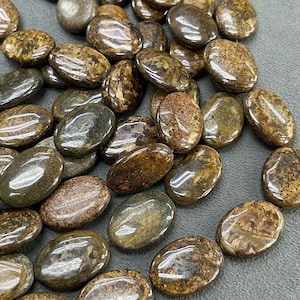 Superior Quality, Natural Oval Bronzite Beads, Brown Stone with Highly Polished, Smooth, Shiny Surface for Jewelry Making 15*20mm to 18*25mm