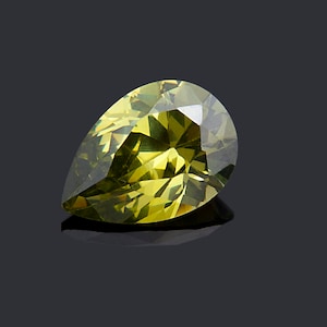 Pear Shape Olive Color, Cubic Zirconia (CZ), Pear Brilliant Cut, Loose Stones, Perfect Colors & Quality 3x5mm to 15x20mm For Jewelry Making