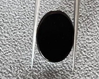 Natural Black Onyx Flat Cabochon , Oval Shape Loose Gemstones ,Black Onyx , Flat Gemstone 8*10mm to 30*40mm  For Jewelry Making