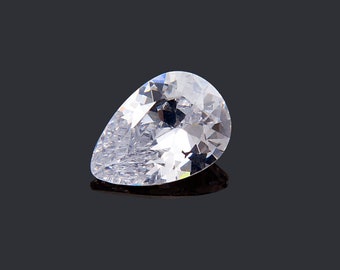 White Pear Cubic Zirconia, Loose Faceted Stones, Super Star Brilliant Cut CZ, Pear Shape Cubic Zirconia 3x5 mm to 15x20mm