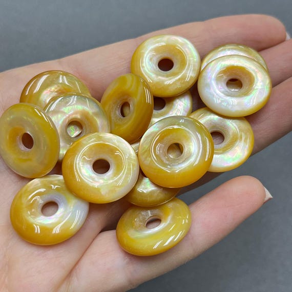 1 Pezzo - Ciondolo In Pietra - Anello A Ciambella Rotondo Pi 30 Mm - Foto 8