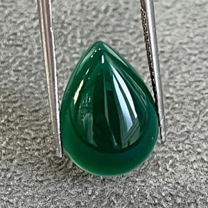 Natural Green Agate Pear Cabochon, Pear Shape , Loose Natural Gemstone, Green Agate 6mmx8mm to 15mmx20mm for Jewelry Making