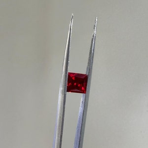 Lab Grown Red Ruby Square Gemstone 5mm 6mm, Hydrothermal Ruby, July Birthstone, Loose Stone for Jewelry, Valentine's Day Gift , Gift for Her