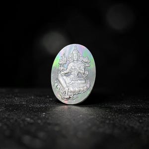 Mother of Pearl Goddess Cameo 18x25mm Hand Carved, Lotus Buddha Pendant, Spiritual Jewelry, Healing Gift, Cabochon Supply