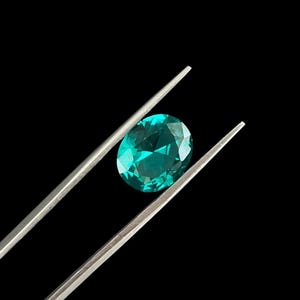 Oval Brilliant Cut Green Paraiba Nano Crystal, Lab-Grown Gemstone, Heat-Resistant Paraiba 4x6mm–15x20mm image 4
