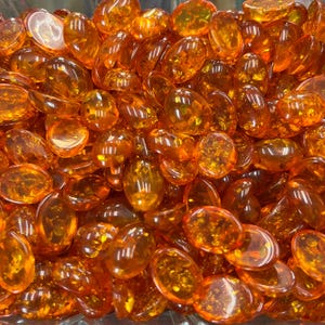 Cabochon ovale ambre synthétique, pierre précieuse en vrac, pierre précieuse ambre orange, ambre 8 x 10 mm à 30 x 40 mm pour la fabrication de bijoux