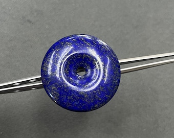 Superior Quality Natural Lapis Lazuli Donut Stone, Round Disc Pendant, Lapis Gemstone 20mm– 40mm