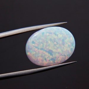 Lab-Grown Oval Shape White Opal Gemstone, Amazing Quality, Oval Opal Cabochon, 3x5mm to 22x30mm, Birthstone Jewelry