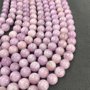 Hochwertiger Kunzit, natürliche runde lose Perlen, rosa lila Farbe mit hochglanzpolierter, glatter, glänzender Oberfläche für die Schmuckherstellung, 8 mm