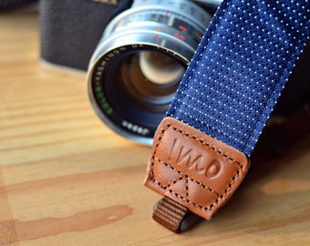 iMo Navy Rainy Drops camera strap suits for DSLR / SLR with quick release buckles