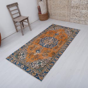 Anatolian Rug, 3x7 Rug, Muted Rug 3x7, Turkish Rug, Vintage Rug, Faded Rug, Turkish Vintage Rug,Vintage Turkish Rug,Oushak Vintage Rug,26797