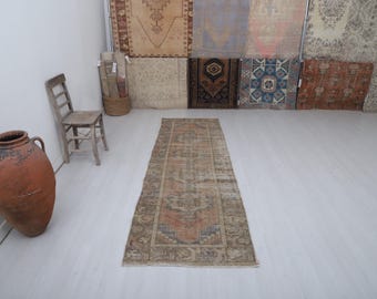 Vintage Runner 3x9, Turkish Runner 3x9, Oushak Runner 3x9, Turkish Runner Rug,3x9 Runner, Oushak Runner Rug,Hallway Rug,Runner Rug,35855