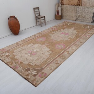 Oversize Vintage Oushak Rug: 6x13 Turkish Wool Rug