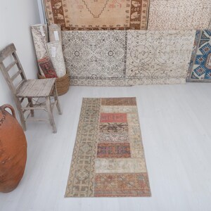 Turkish Oushak Rug, Decorative Rug,Bohemian Rug,Handknotted Rug,Vintage Turkish Rug, 2x5 Small Rug,Anatolian Rug,2x5 Boho Rug,Area Rug,20261