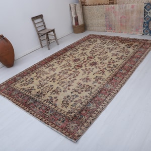 7x10 Rug, Oversize Rug 7x10, 7x10 Turkish Rug, 7x10 Vintage Rug,7x10 Anatolian Rug,Handmade Rug,Vintage Turkish Rug,Turkish Oushak Rug,30861