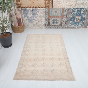 Alfombra vintage turca, alfombra descolorida, alfombra boho 4x6, alfombra 4x6, alfombra antigua, alfombra turca, alfombra vintage, alfombra de Anatolia, alfombra natural, alfombra de sala de estar, 14979