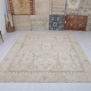2000x3000 Vintage Türkischer Oushak Teppich: Handgemachter Anatolischer Baumwoll-Wollteppich