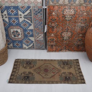 2x3 Oushak Rug, 2x3 Mini Rug, Small Size Rug, Turkish Mini Rug, Door Mat Rug, 2x3 Vintage Rug, Turkish Rug, Anatolian Rug, Natural Rug,24217