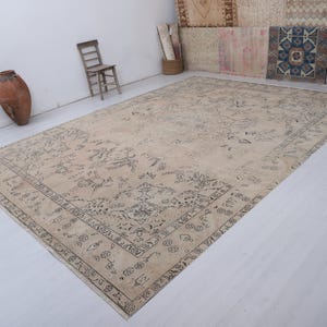 10x13,Muted Colors Rug,10x13 Turkish Rug,Vintage Rug,10x13 Oushak Rug,Anatolian Rug,Faded Rug,Wool Rug,HandmadeRug,Turkish OversizeRug,31754
