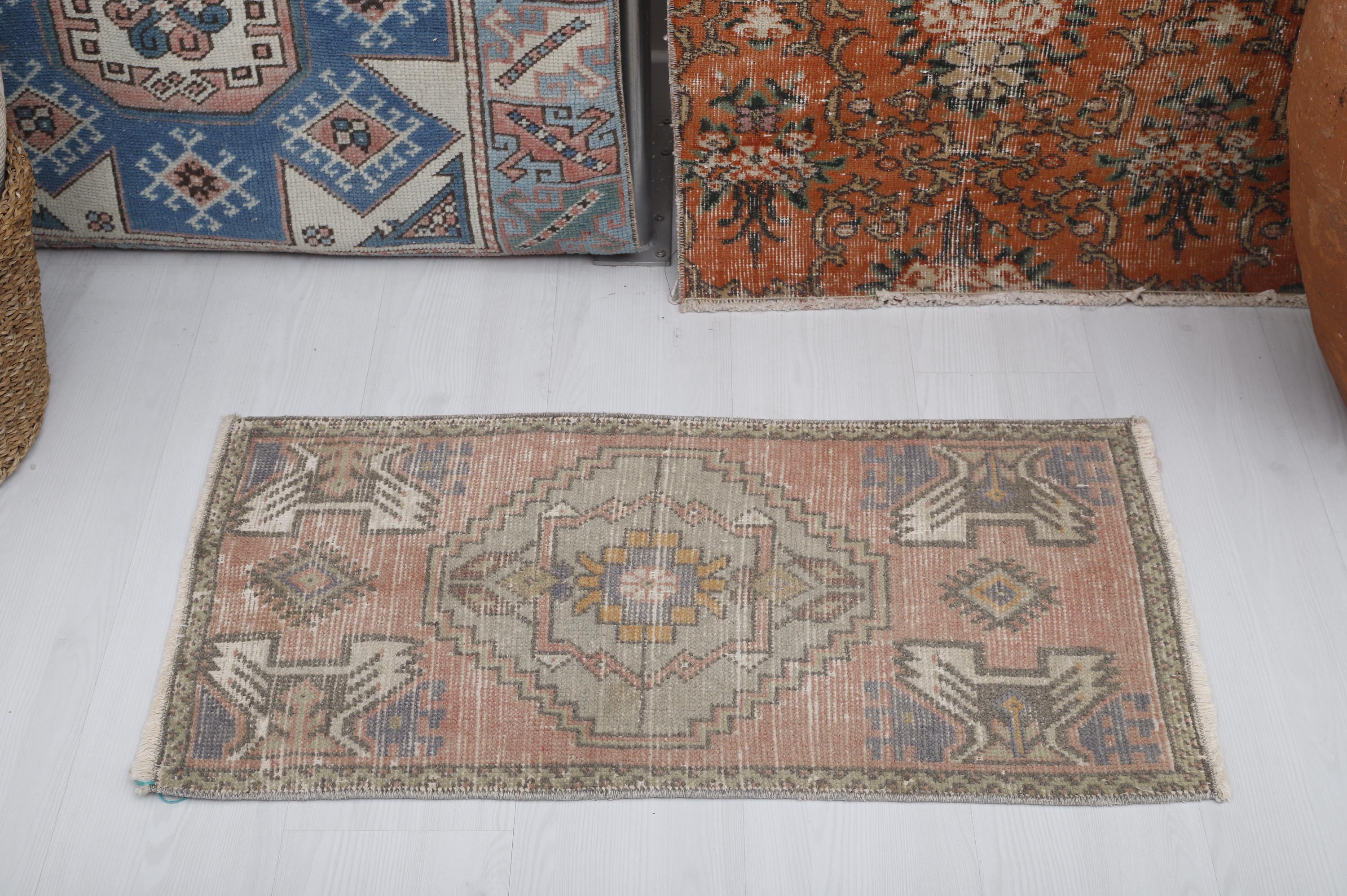 Handmade Turkish Oushak Rug: Vintage Cotton Wool Door Mat (3.1 X