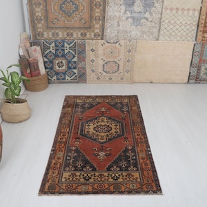 3x7 Vintage Rug, 3x7 Turkey Vintage Rug, Oushak Rug, Turkish Rug, Vintage Turkish Rug, Anatolian Rug, Muted Rug, Faded Rug, Pastel Rug,8720