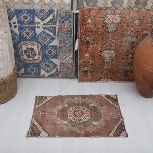 Vintage Turkish Wool Doormat Rug - 2.7 x 1.7 ft