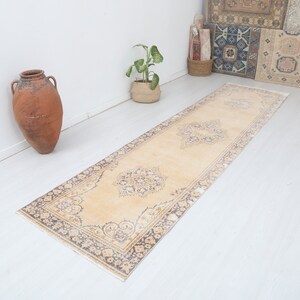 3x12 Rug, Oushak Rug,3x12 Runner, Natural Runner Rug,Turkish Runner Rug,3x12 Runner Rug,Oushak Runner,Vintage Runner,Oushak Runner Rug,9350