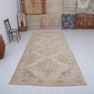 Natural Rug, 5x11 Turkish Rug, Vintage Rug, Wool Rug, Bohemian Rug, Neutral Rug,5x11 Oversize Rug,Anatolian Rug,Antique Rug,Oushak Rug,30837