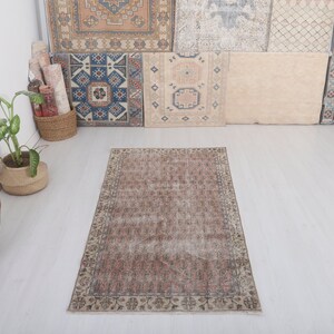 3x7 Rug, Handmade Rug, Turkey Rug, Pastel Rug, Turkish Rug, Wool Rug, Neutral Rug, Vintage Rug, Anatolian Rug, Vintage Turkish Rug, 7835