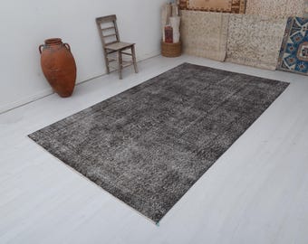 6x10 Vintage turkisk Oushak-matta: Handgjord ullmatta i anatolisk stil