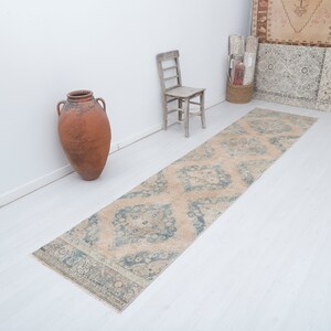 3x12 Rug,Oushak Rug,3x12 Runner, 3x12 Runner Rug, Turkish Runner Rug,Vintage Runner,Oushak Runner Rug,Natural Runner Rug,Oushak Runner,16885
