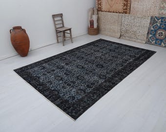 6x10 Vintage turkisk Oushak-matta: Handgjord anatolisk matta i ull och bomull