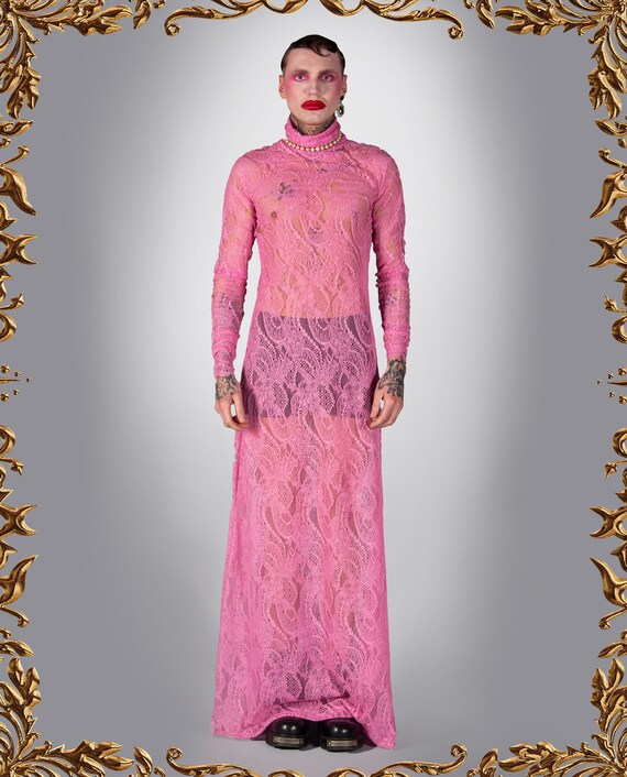 Pink Guipure Dress