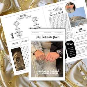 Programa de jornal para casamento islâmico (Nikkah) na mesquita, lembrança de casamento muçulmano (download digital)