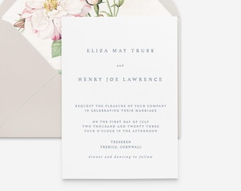 Classic letterpress wedding invitation, luxury letterpress wedding invitation, minimal wedding invitation, modern wedding invite