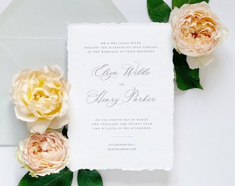 CLASSIQUE wedding invitation, Handmade paper wedding invitation, vintage wedding invitation, luxury wedding invitation
