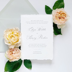Faire-part de mariage CLASSIQUE, Faire-part de mariage en papier fait main, faire-part de mariage vintage, faire-part de mariage de luxe